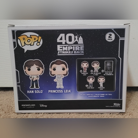 Funko Pop Han Solo & Princess Leia The Empire Strikes Back 40th Anniversary - Picture 4 of 5